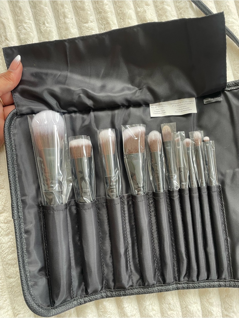 Sephora Black Makeup Brush Set with White-Tipped Bristles